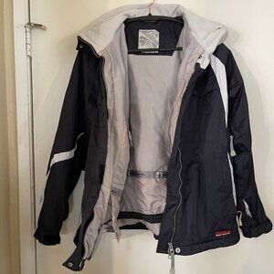 Body Glove Navy/Gray Reflective Ski Jacket Utility Design, Waterproof Unisex